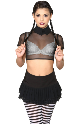 Sexy girl in black outfit